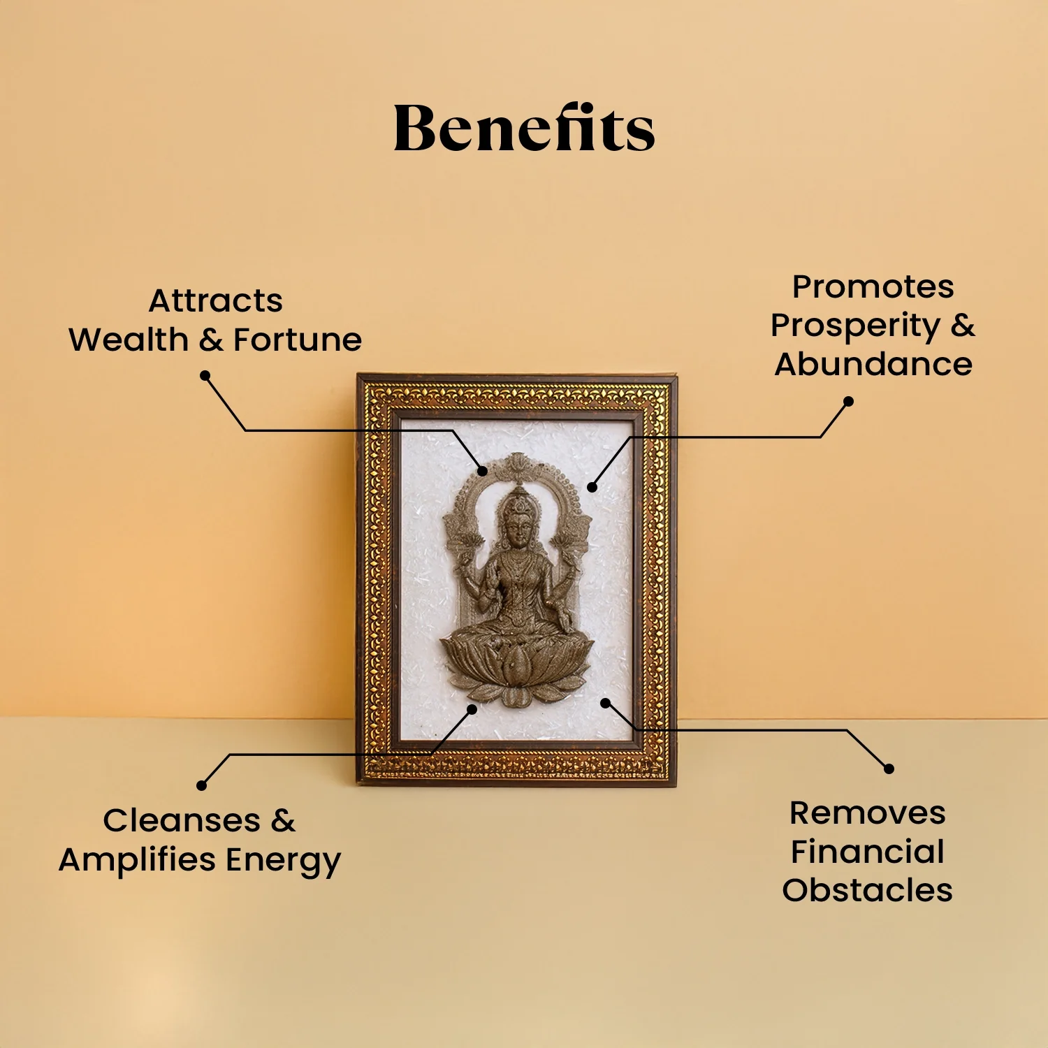 Pyrite Lakshmi Ji on Selenite Frame - Image 5