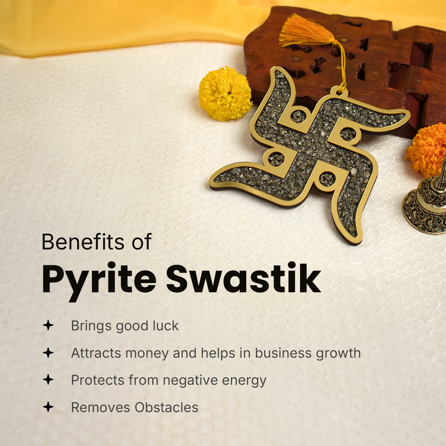 Pyrite Swastik Dhan Samriddhi Vastu Blessing - Image 3