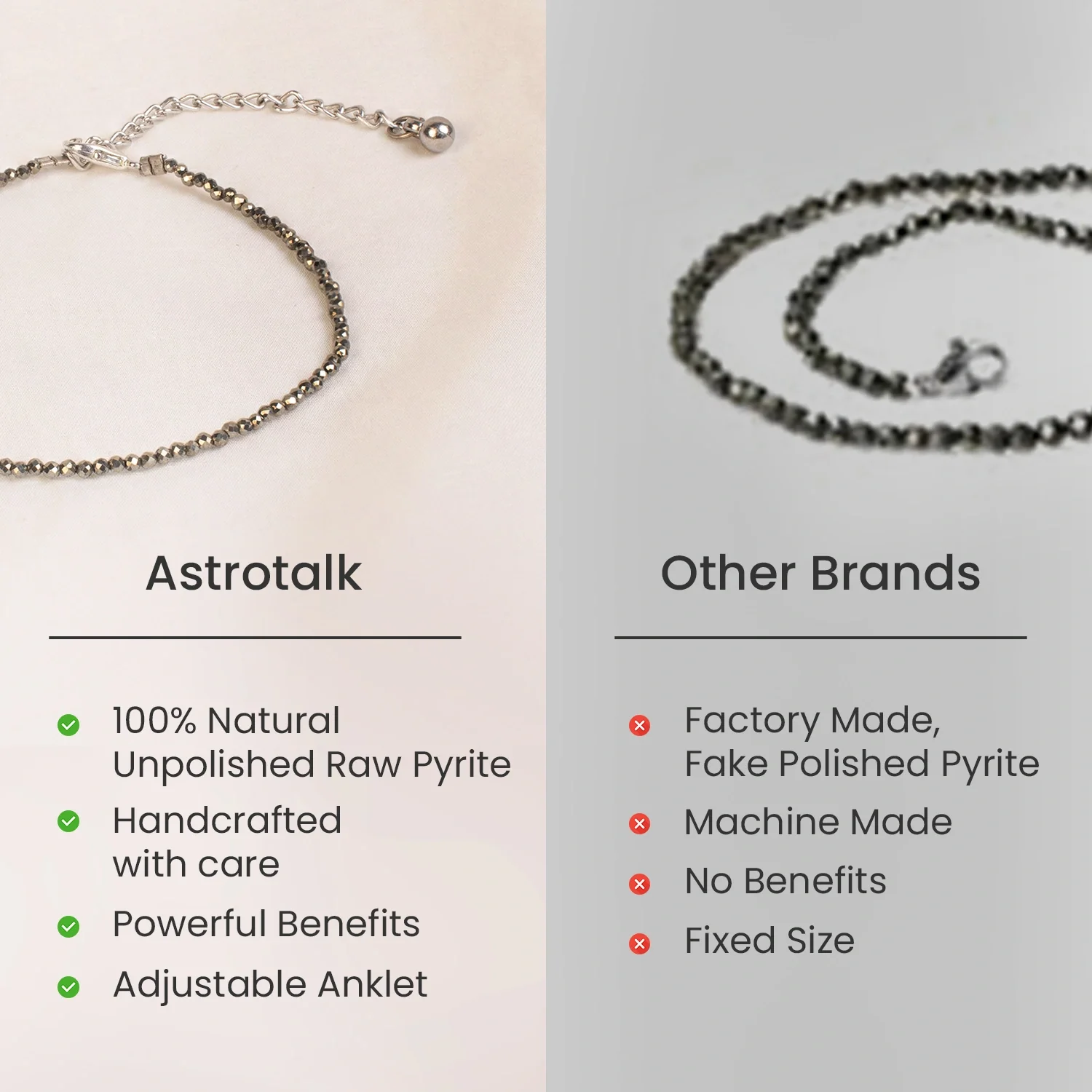 Raw Pyrite Anklet Set Of 2 - Image 9