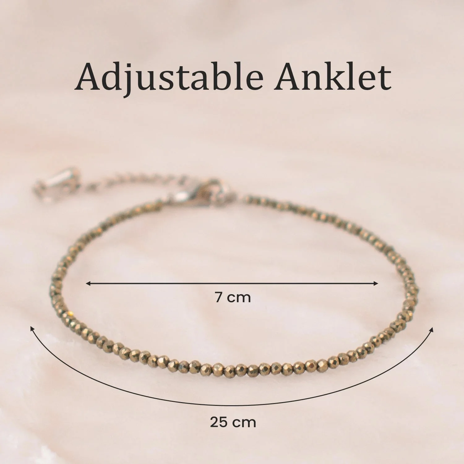Raw Pyrite Anklet with Free Raw Selenite Plate - Image 7