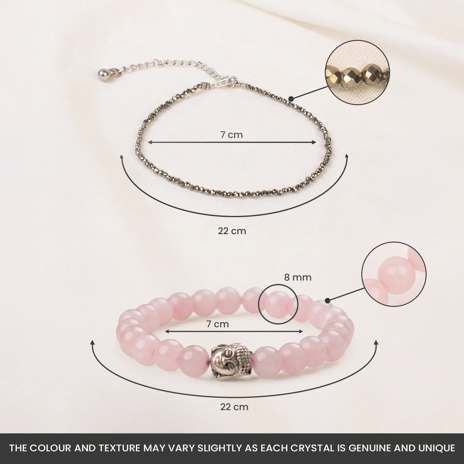 Pyrite Anklet with FREE Rose Quartz Bracelet - Image 9