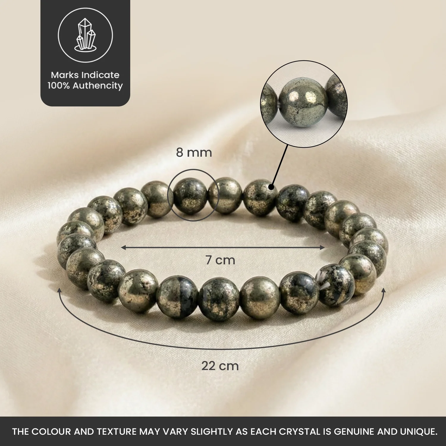 Raw Pyrite Bracelet with FREE Raw Selenite Plate - Image 8