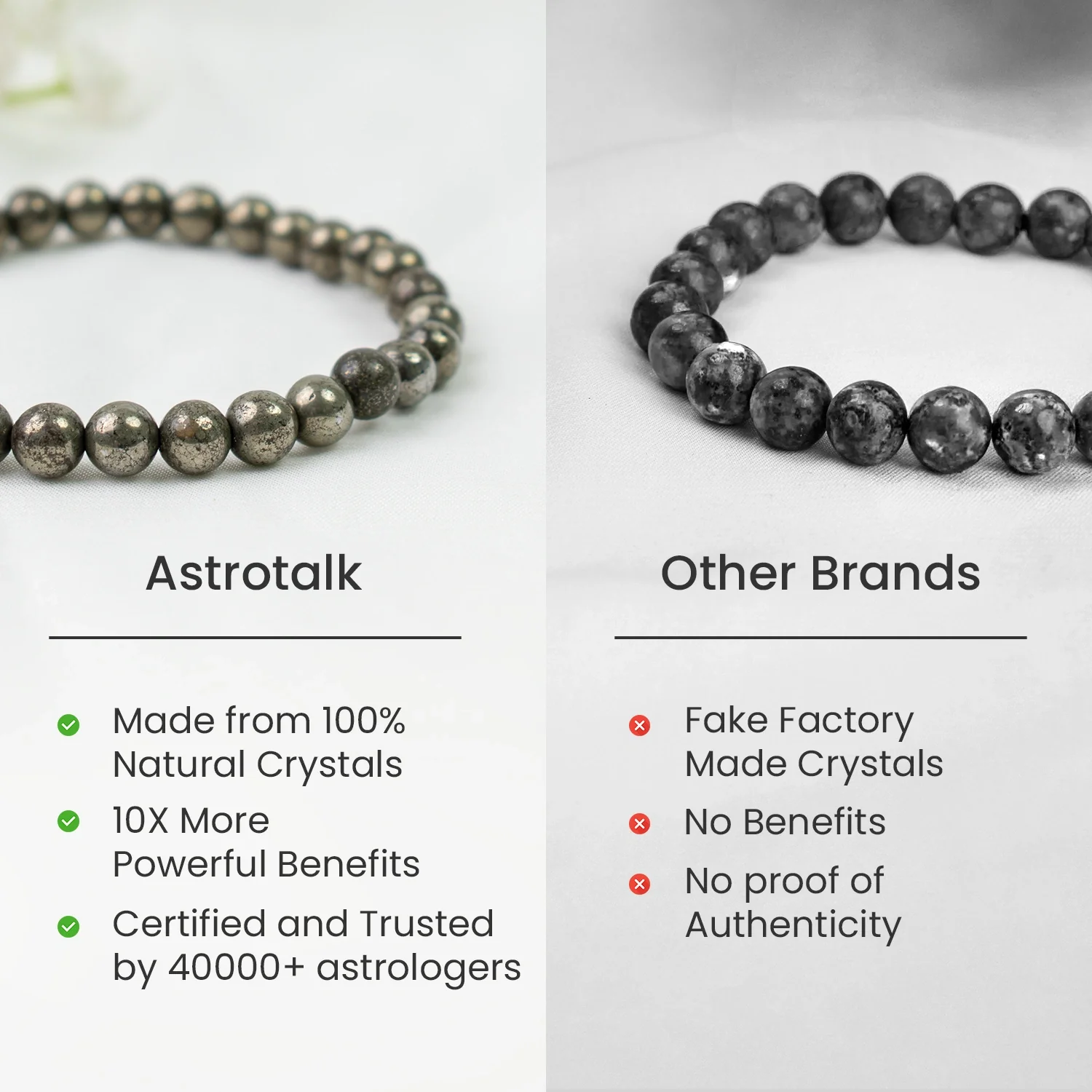 Raw Pyrite Bracelet (Women - 6mm Beads) - Image 7