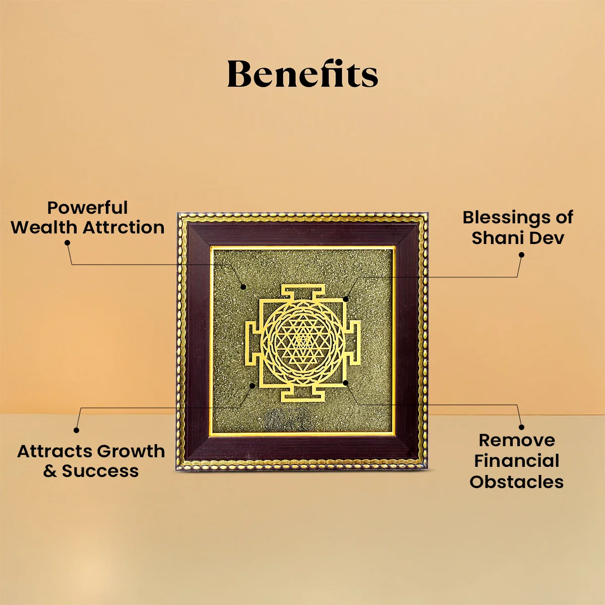 Shree Yantra on Raw Pyrite Frame - Image 5