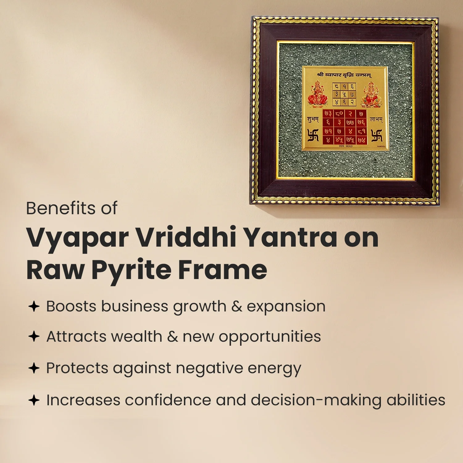 Vyapar Vriddhi Yantra on Raw Pyrite Frame - Image 5