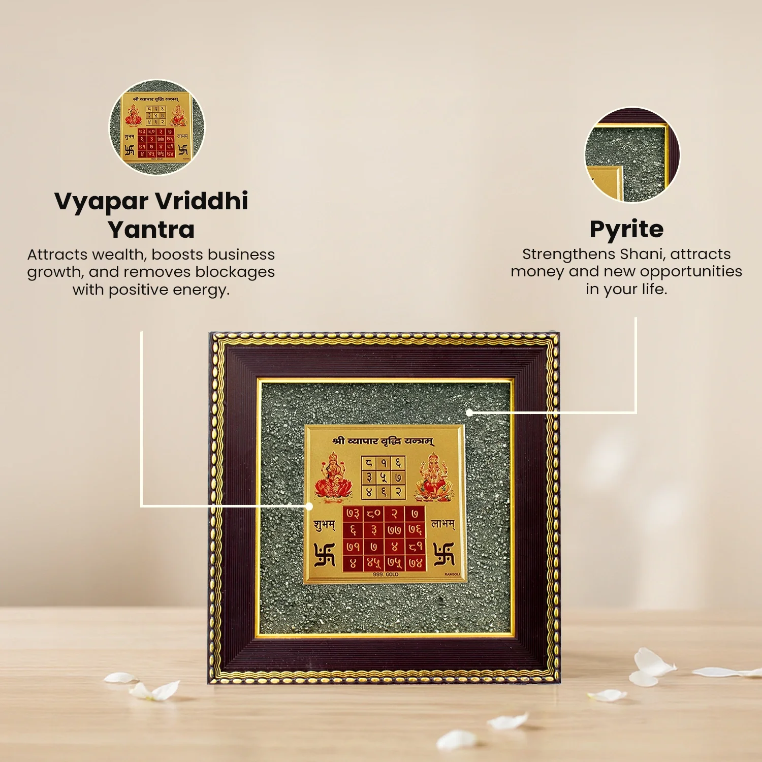 Vyapar Vriddhi Yantra on Raw Pyrite Frame - Image 7