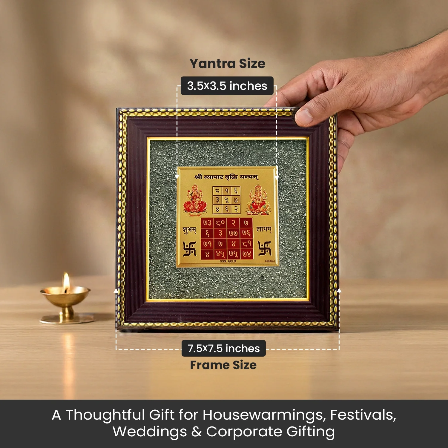 Vyapar Vriddhi Yantra on Raw Pyrite Frame - Image 9
