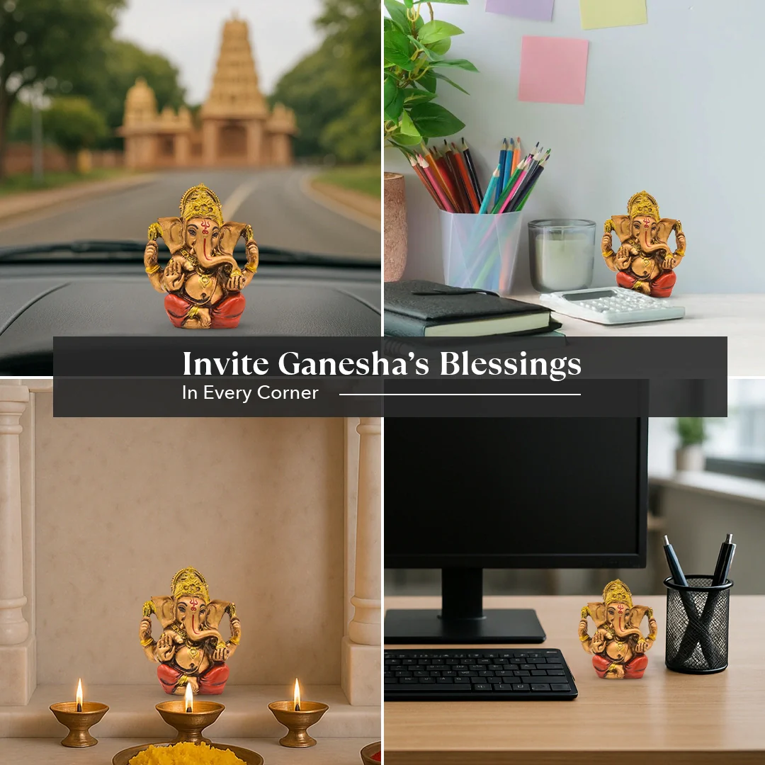 Red & Golden Ganesh Ji Murti – Riddhi Siddhi Roop - Image 6