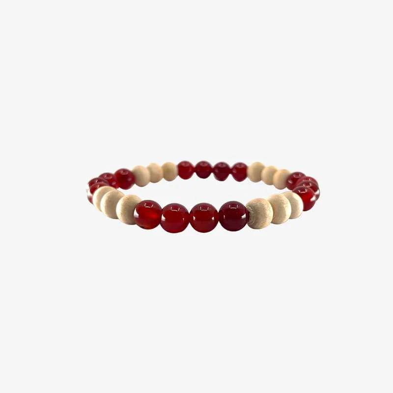 Red Agate With Tulsi Bracelet - Image 2