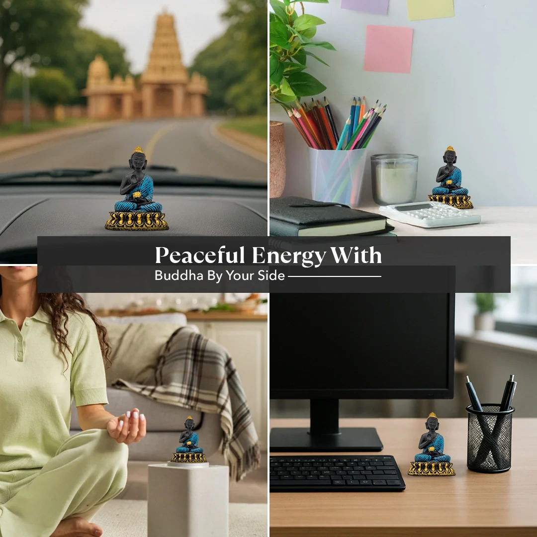 Blue Meditating Buddha Murti - Image 5