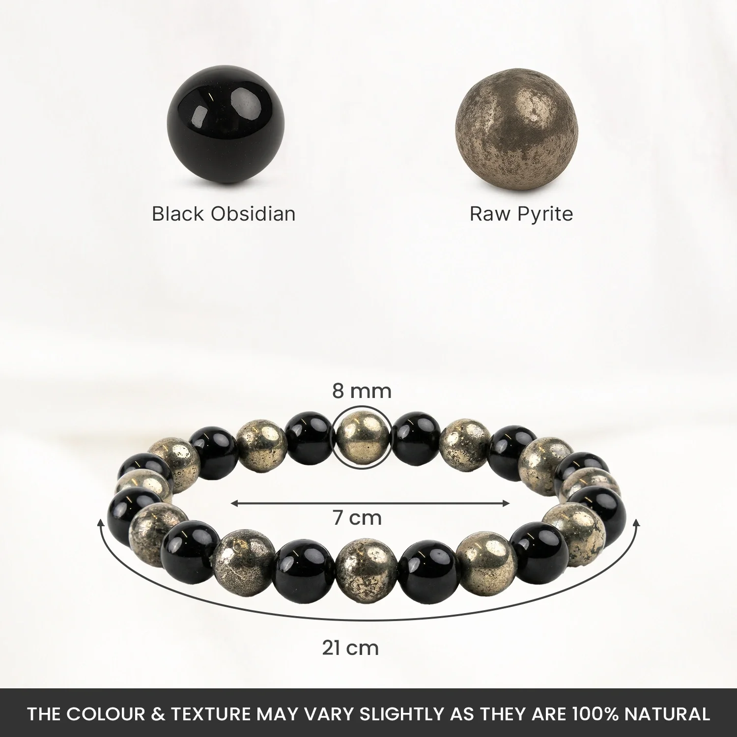 Richie Rich Bracelet with Pyrite & Black Obsidian - Image 6