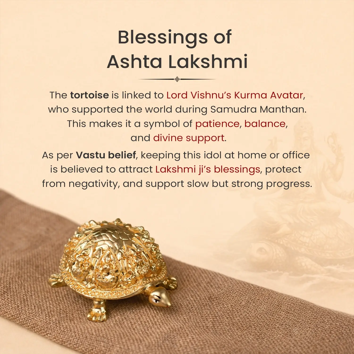 Ashtalakshmi Tortoise Idol - Image 3