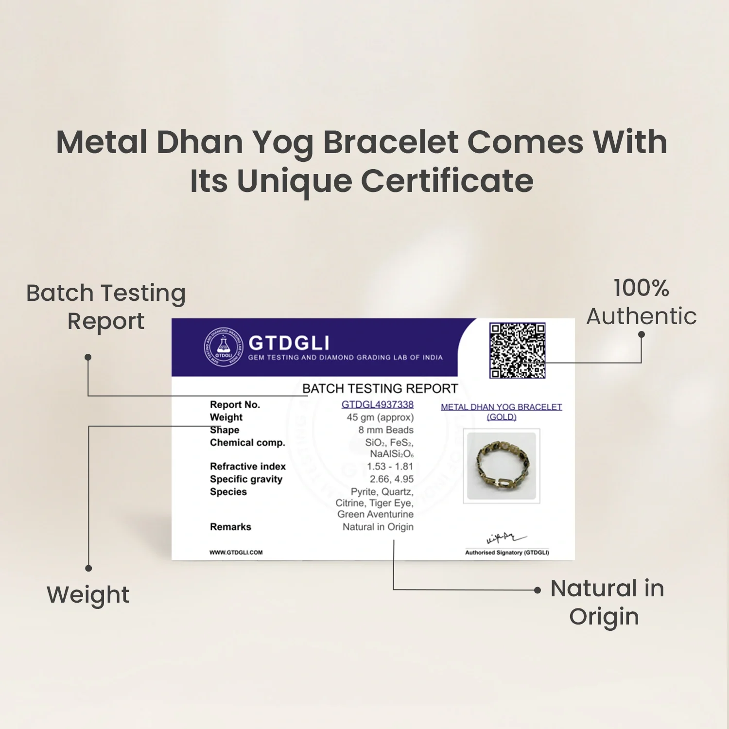 Rinmukteshwar Siddh Metal Dhan Yog Bracelet - Gold - Image 9