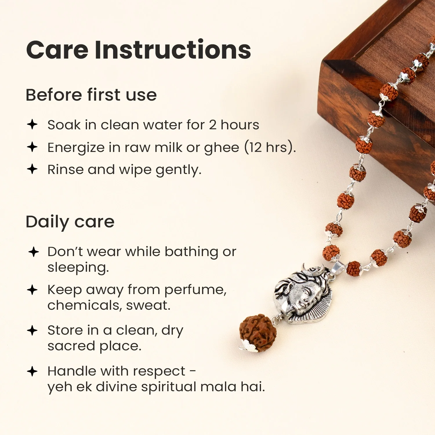 Shiv Rudraksha Mala with Adiyogi Shiv Pendant - Image 8
