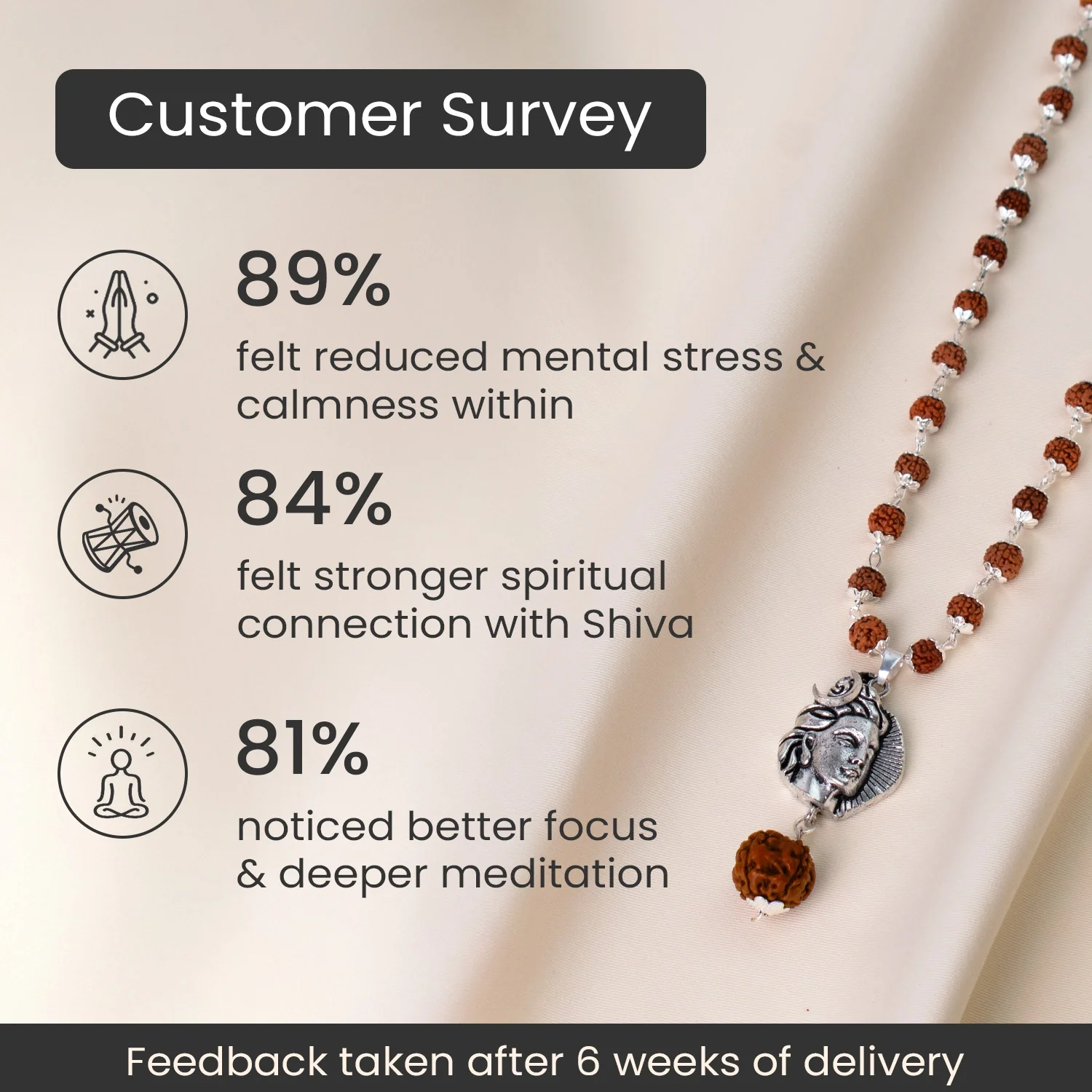 Shiv Rudraksha Mala with Adiyogi Shiv Pendant - Image 3