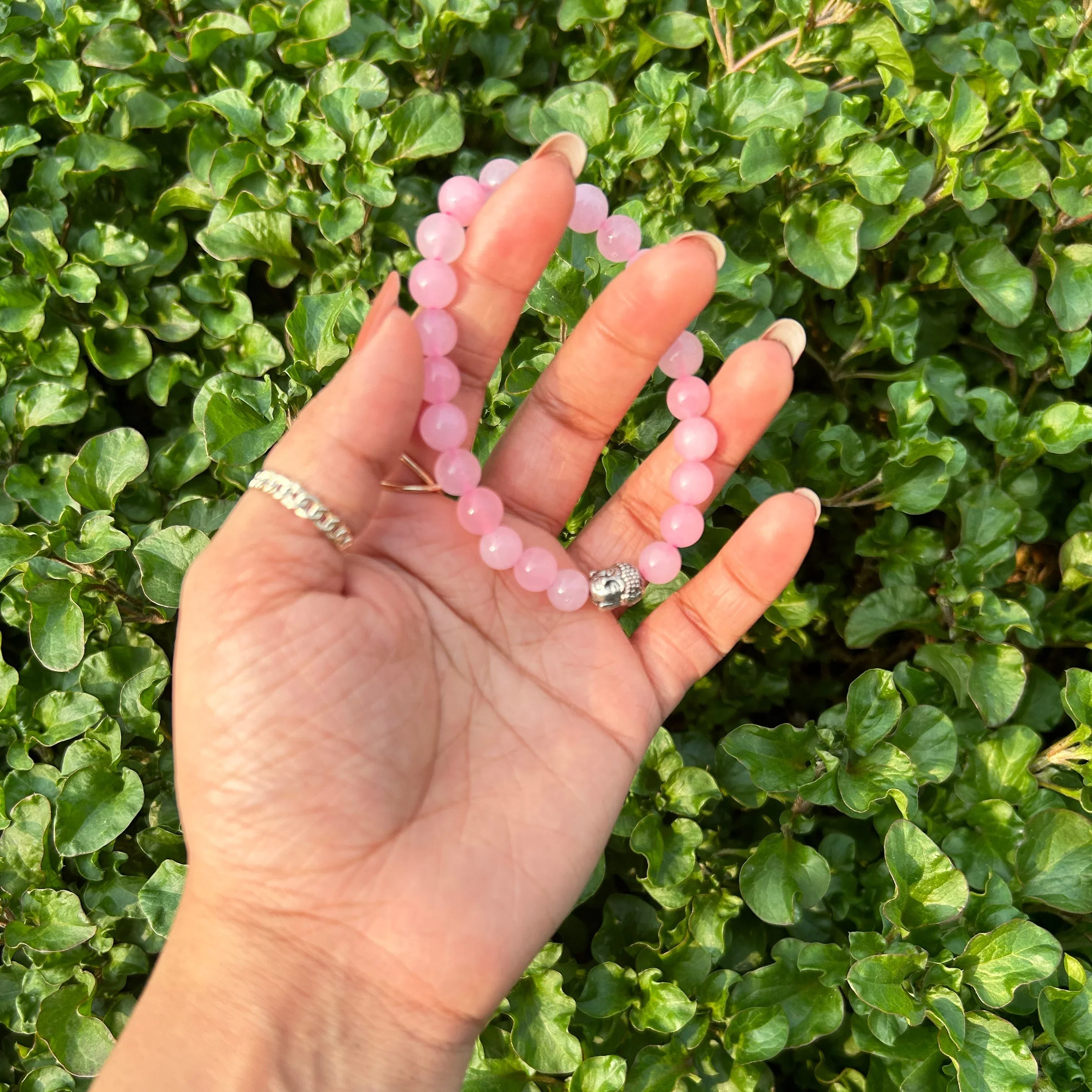 Rose Quartz Bracelet with Buddha - Image 6