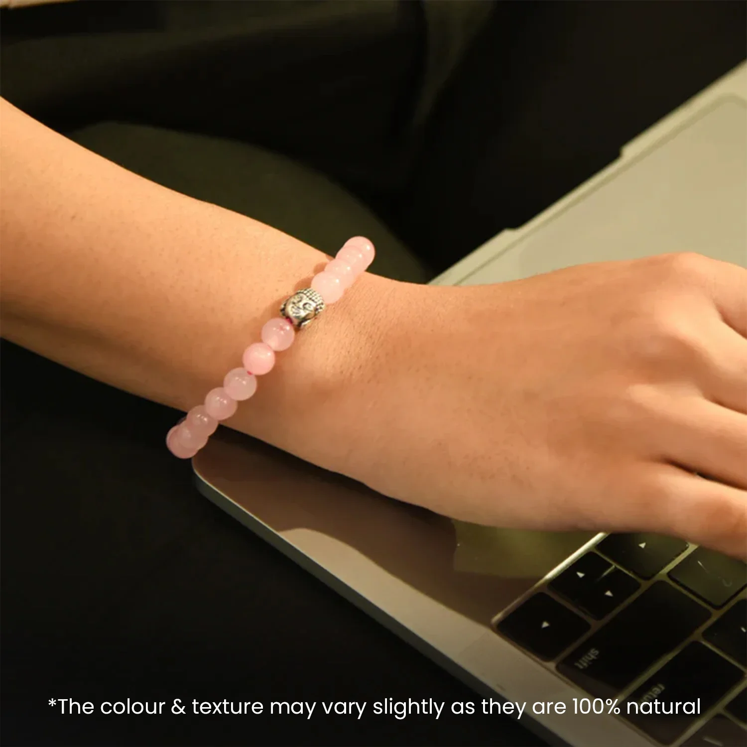 Rose Quartz Bracelet with Buddha - Image 4