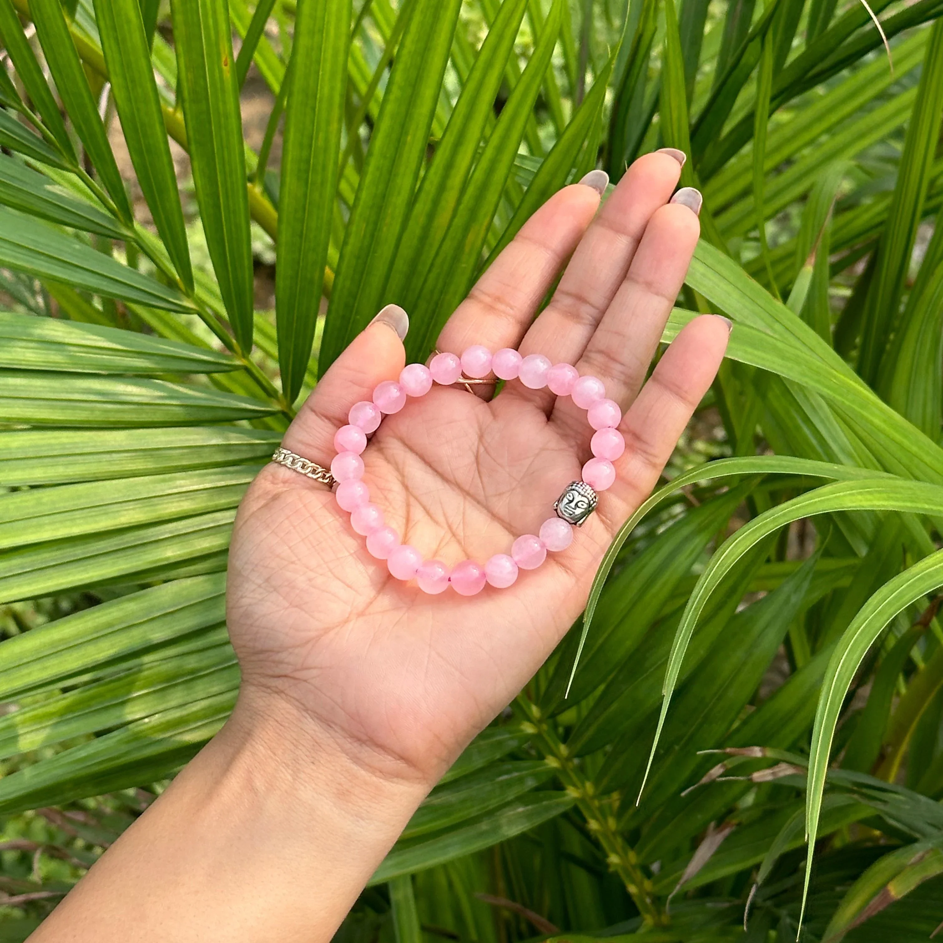 Rose Quartz Bracelet with Buddha - Image 7