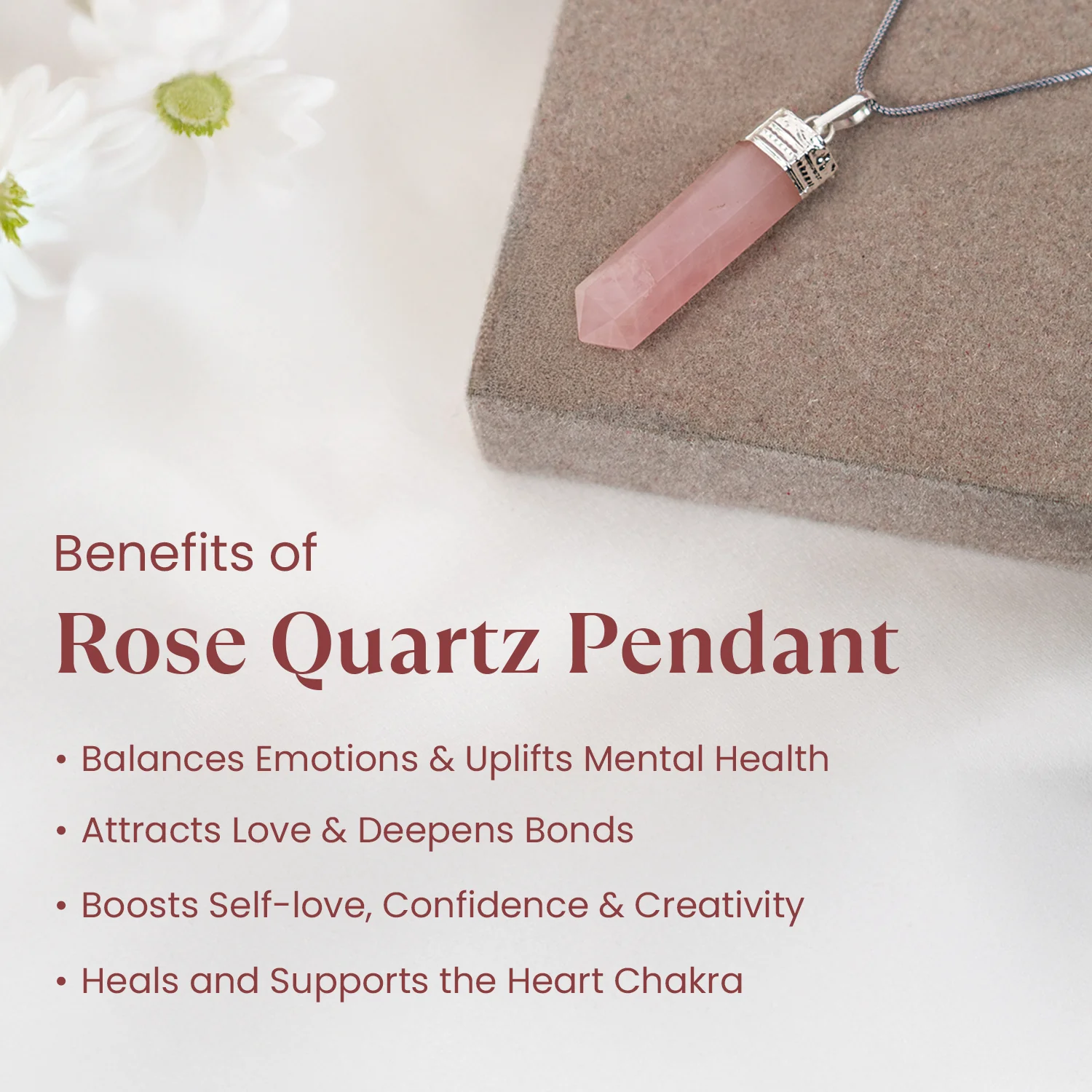 Rose Quartz Chips Bracelet with FREE Rose Quartz Pencil Pendant - Image 5