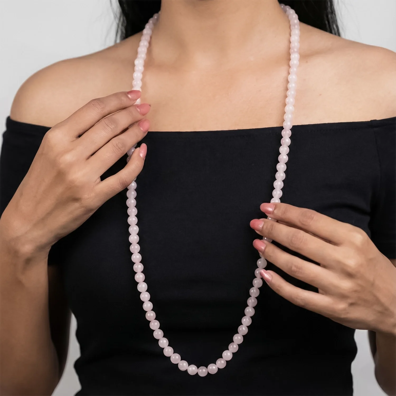 Rose Quartz Mala - 8mm || 108 Beads - Image 6