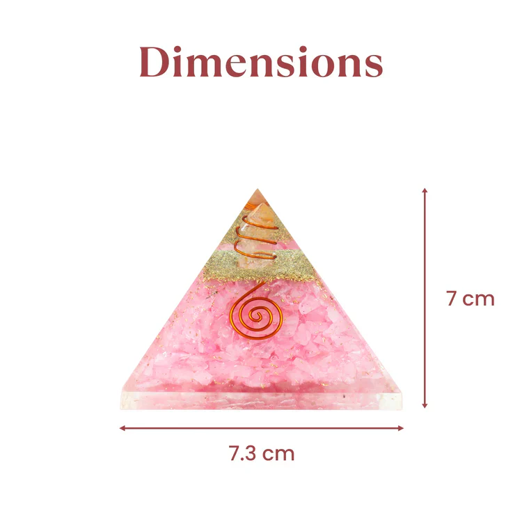Rose Quartz Pyramid with Free Raw Square Selenite Plate - Image 8