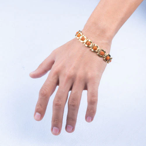 Rudraksha Stainless Steel Bracelet (Men) - Image 3