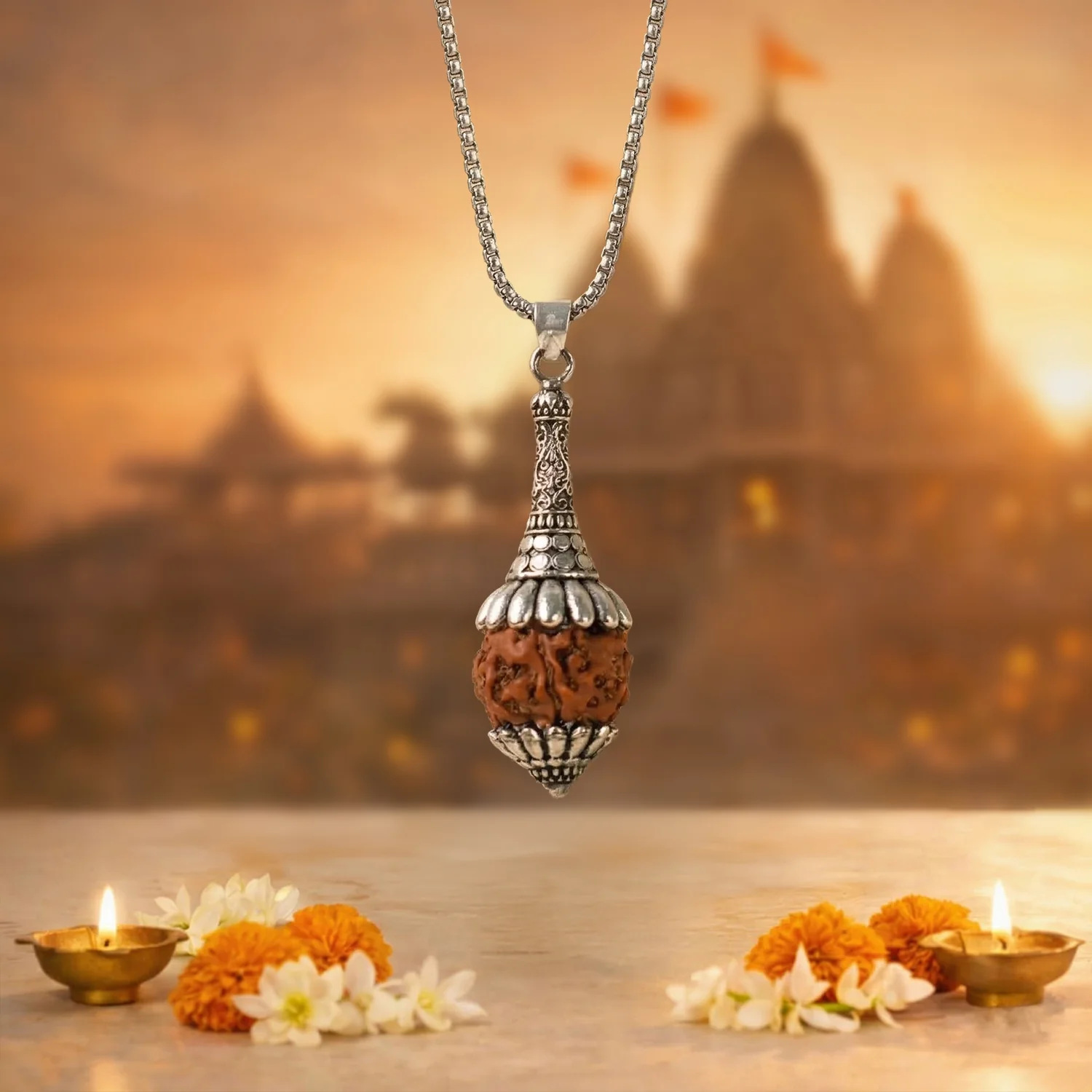 Rudraksha Hanuman Gada Pendant - Image 10