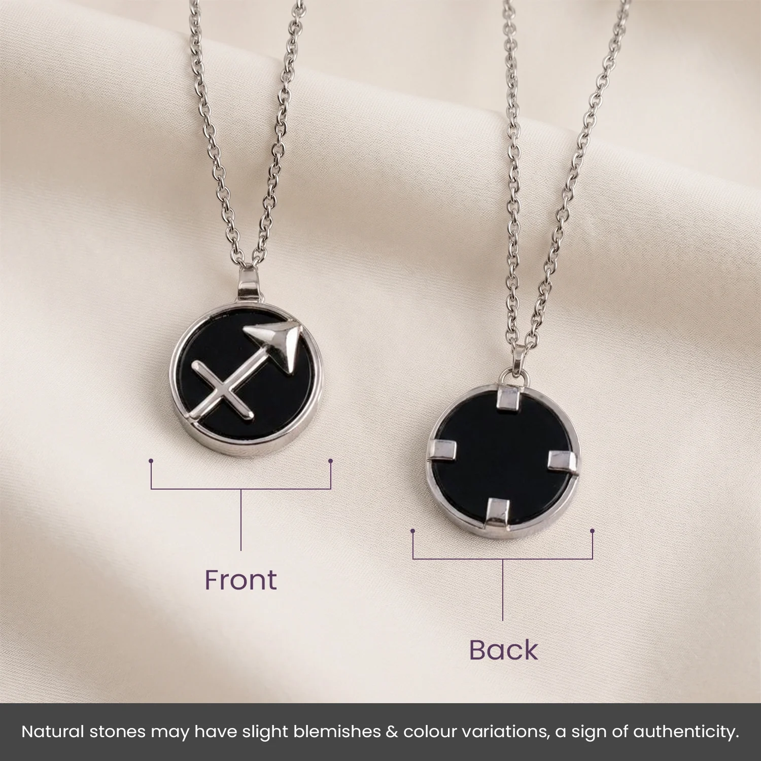 Sagittarius Pendant (धनु राशि) with Black Obsidian - Image 10