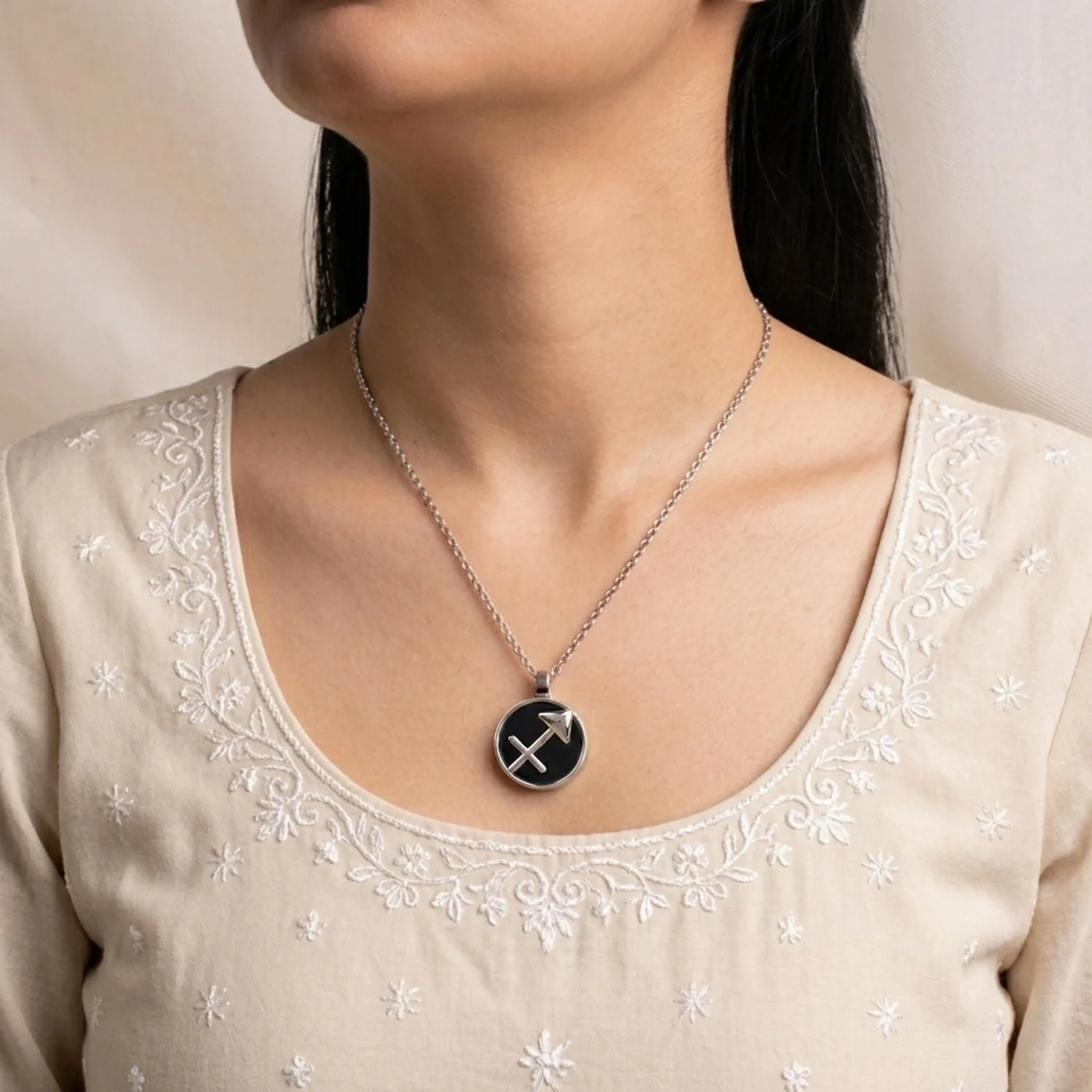 Sagittarius Pendant (धनु राशि) with Black Obsidian - Image 11