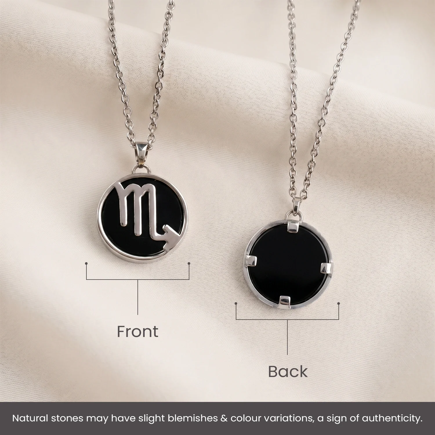 Scorpio Pendant (वृश्चिक राशि) with Black Obsidian - Image 10
