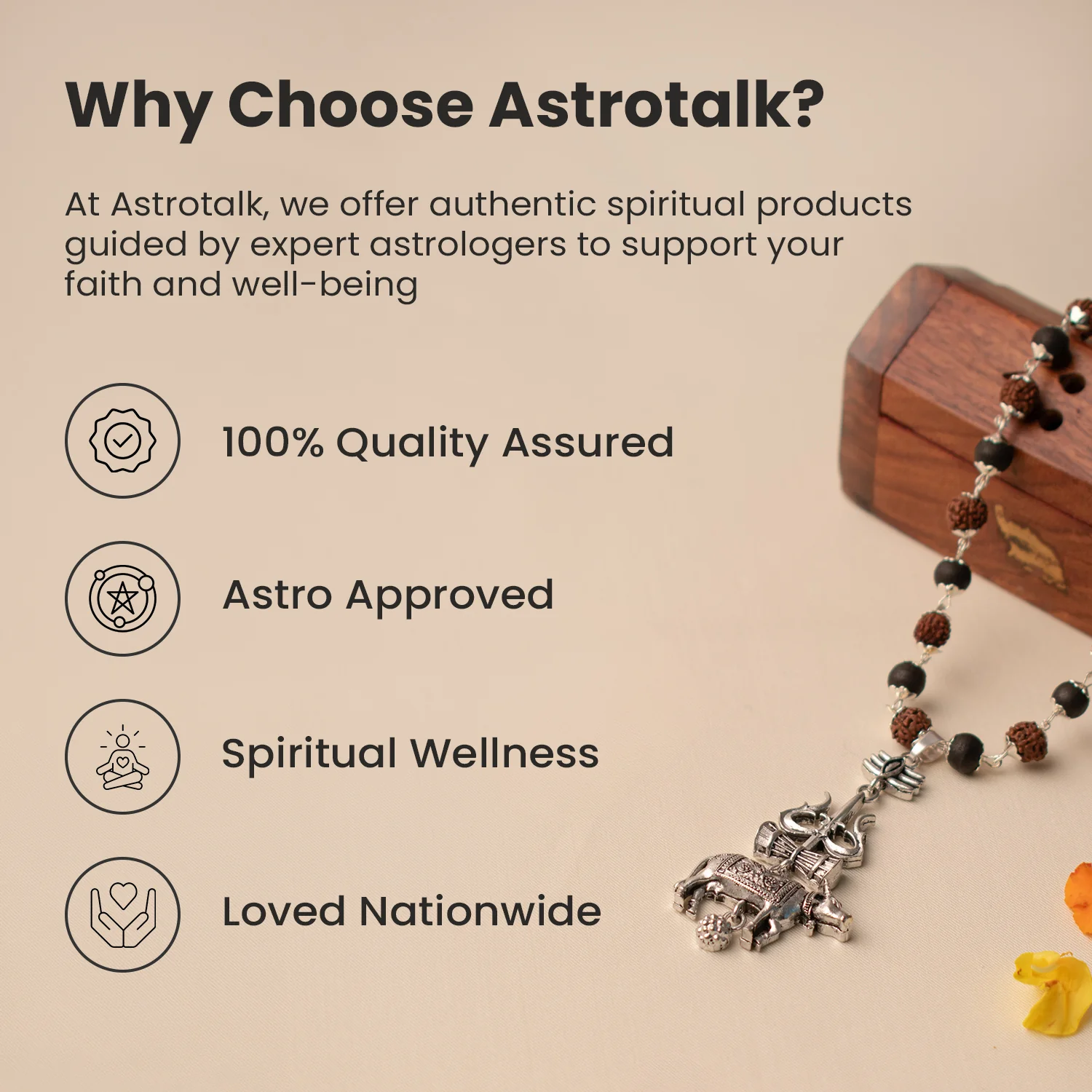 Shiv Raksha Karungali Rudraksha Mala with Trishul Nandi Pendant - Image 9