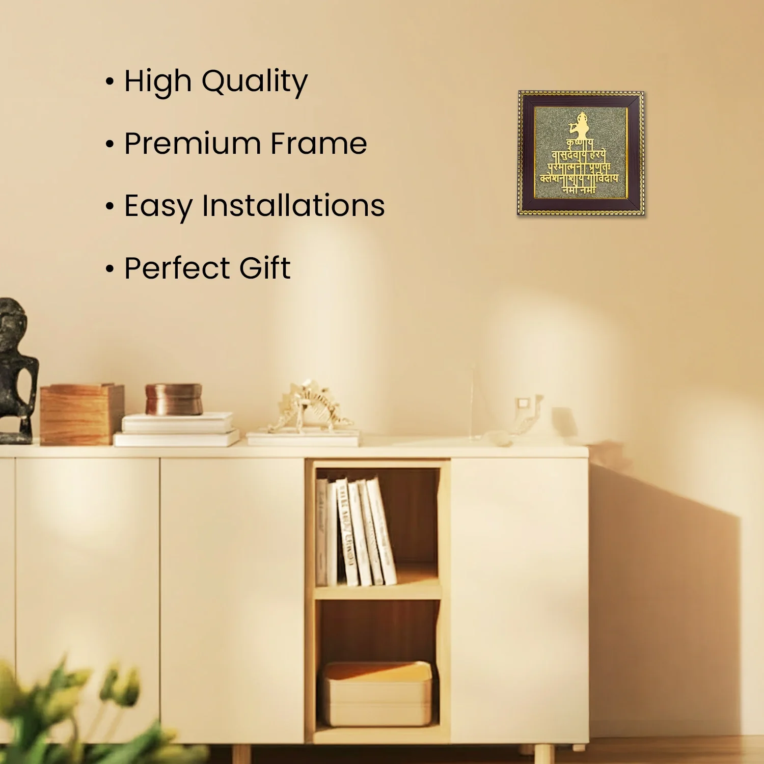 Shree Krishna Maha Mantra on Pyrite Frame - Image 4