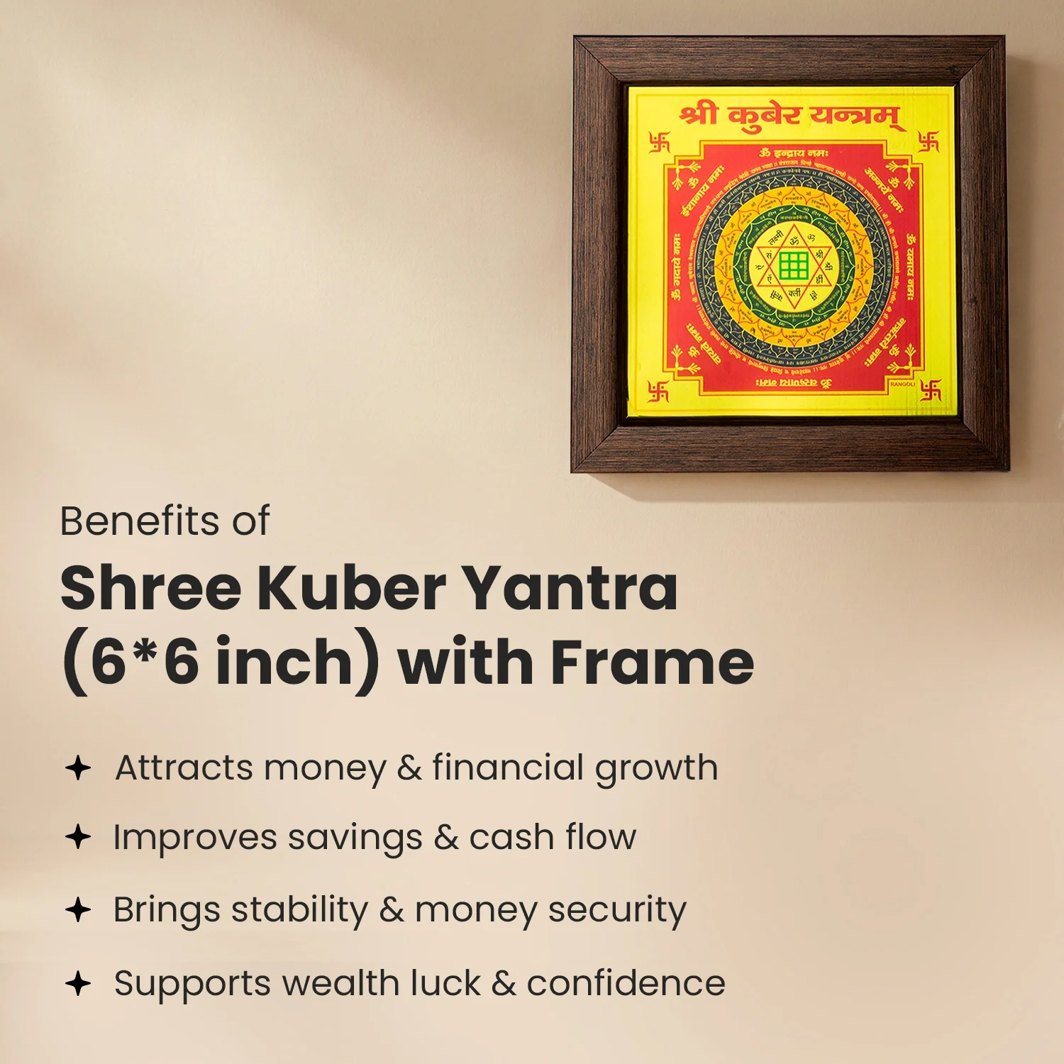 Shree Kuber Yantra (6×6 inch) with Frame - Image 5