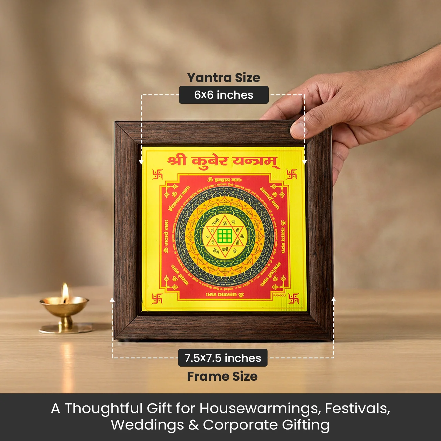 Shree Kuber Yantra (6×6 inch) with Frame - Image 6