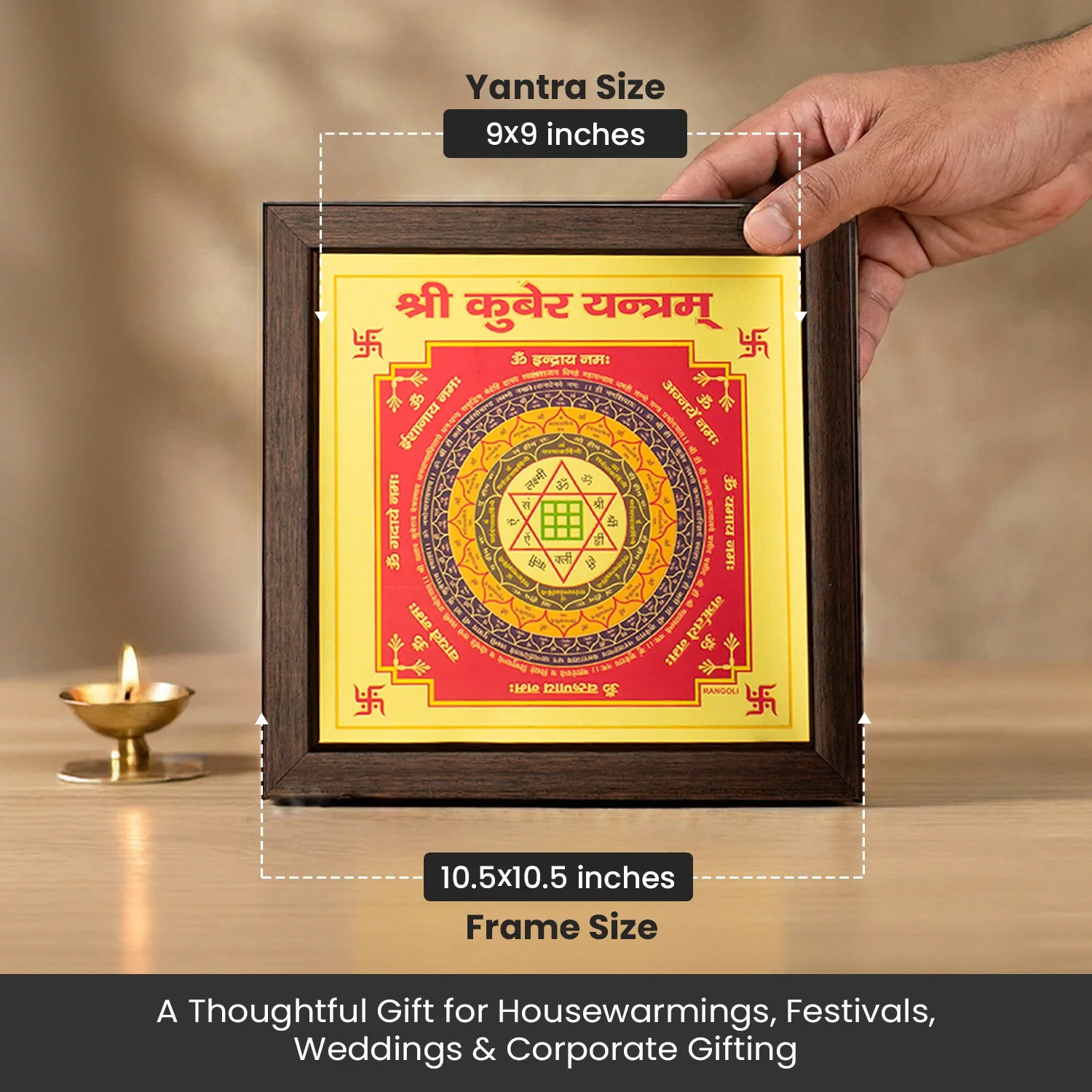 Shree Kuber Yantra (9×9 inch) with Frame - Image 6