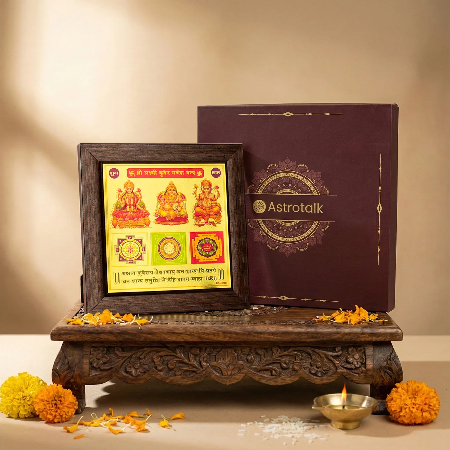 Shree Lakshmi Kuber Ganesh Yantra (6*6 inch) with Frame - Image 8