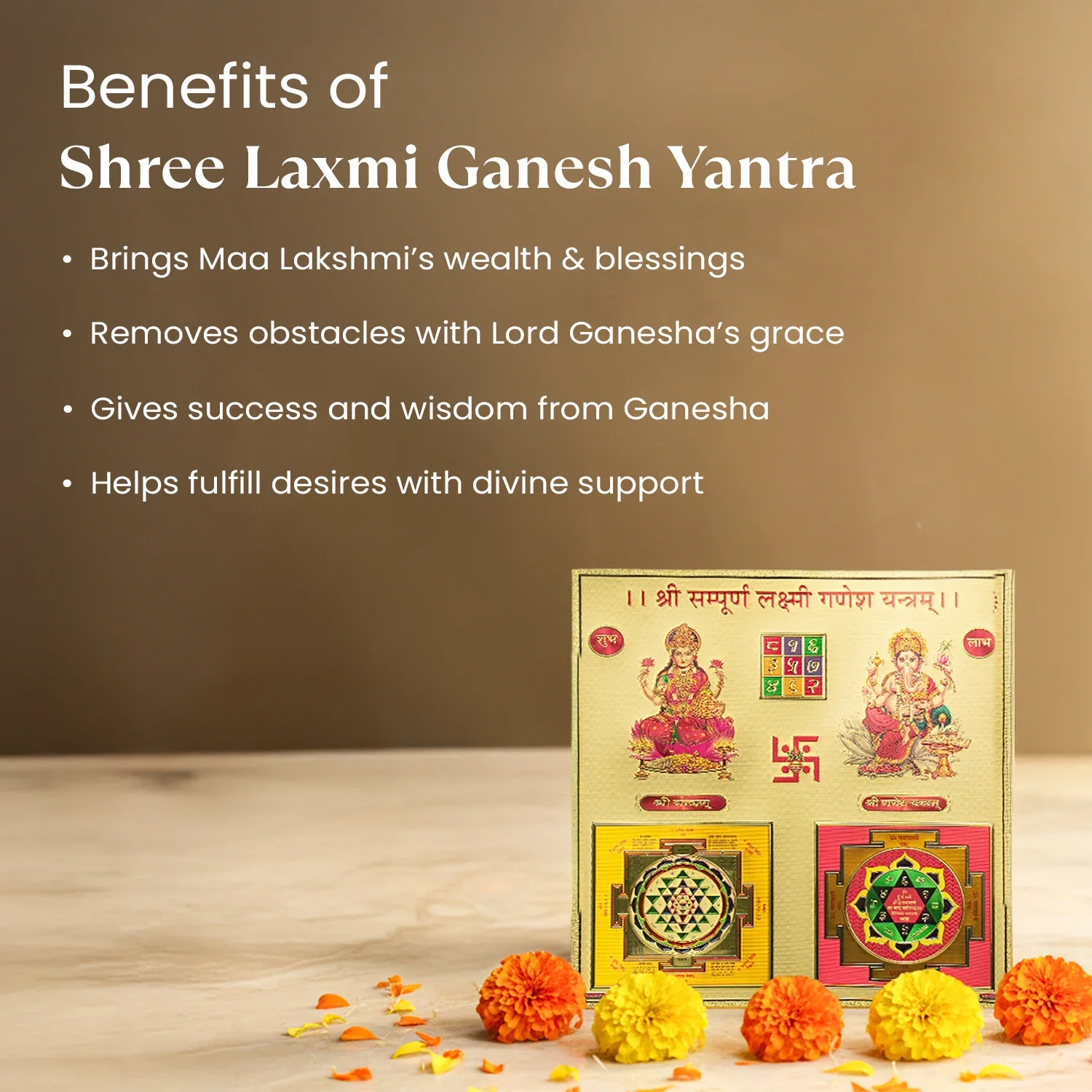 Shree Sampurna Lakshmi Ganesh Yantra (9*9 inch) - Image 2