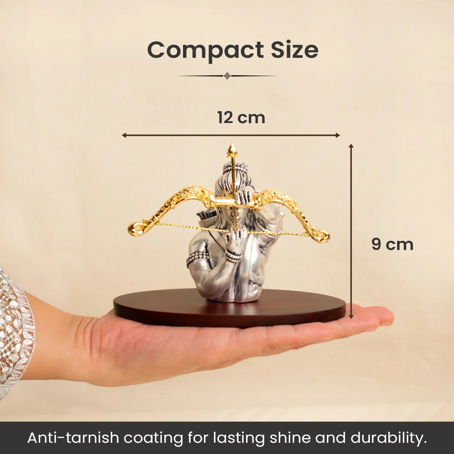 999 Silver Plated Shri Ram Dhanurdhari Idol - Image 7