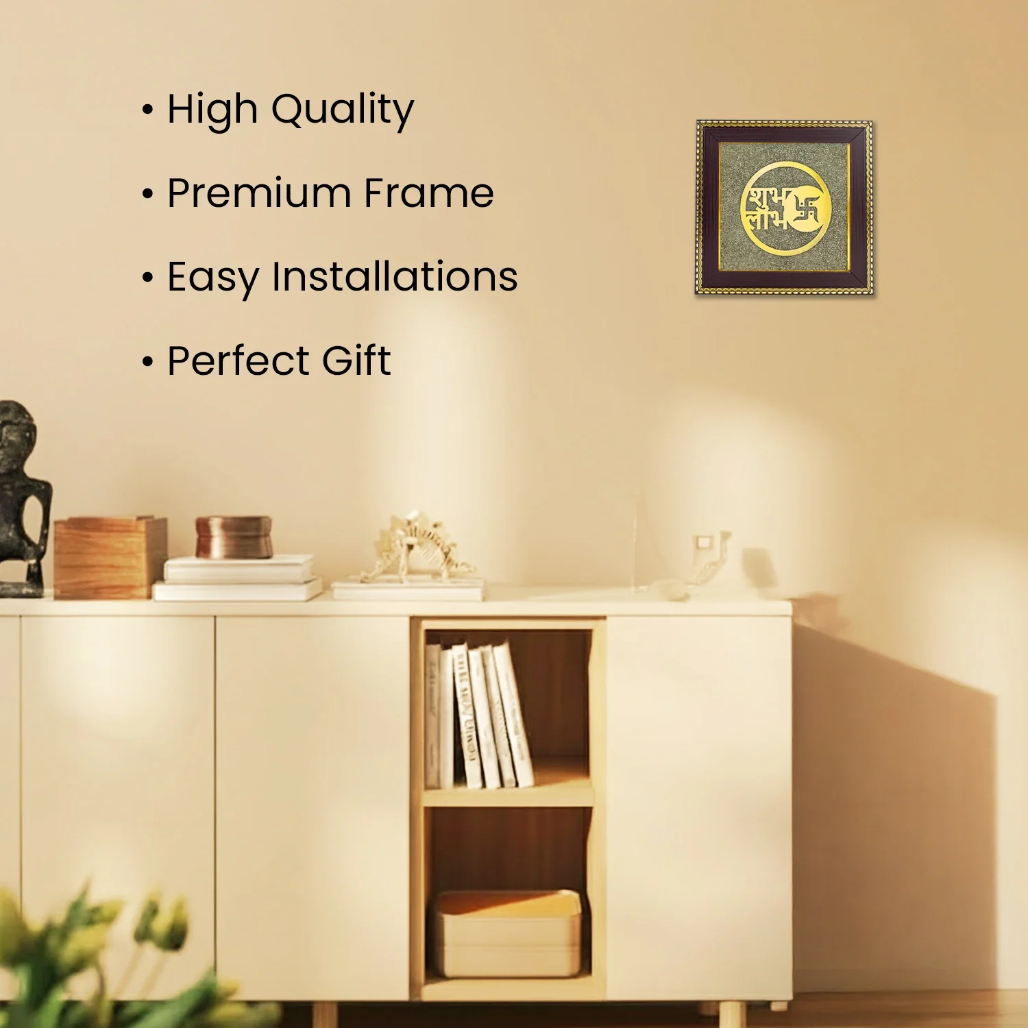 Shubh Labh on Raw Pyrite Frame - Image 5