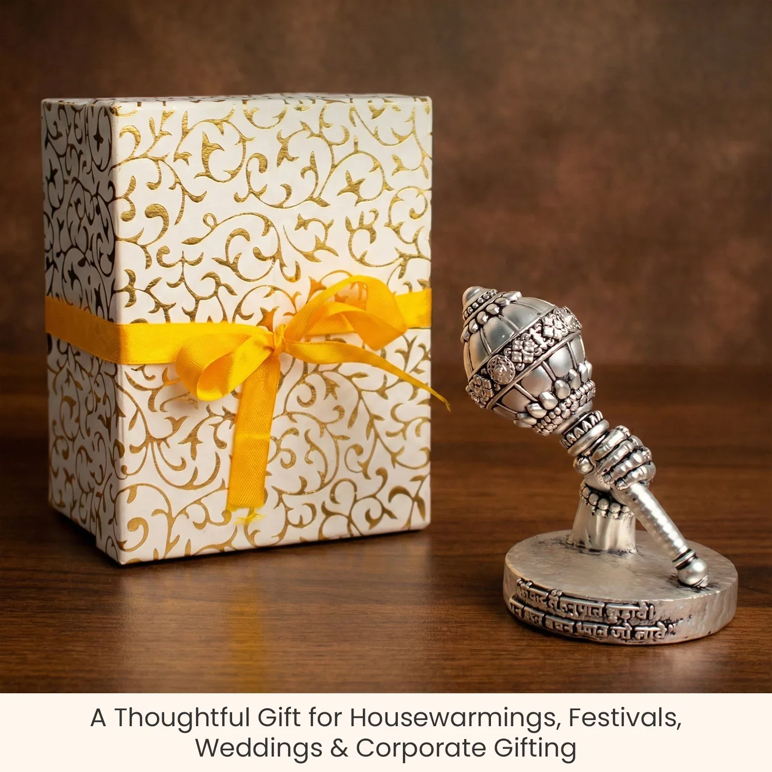 Siddh 999 Silver Plated Hanuman Gada Idol - Image 11