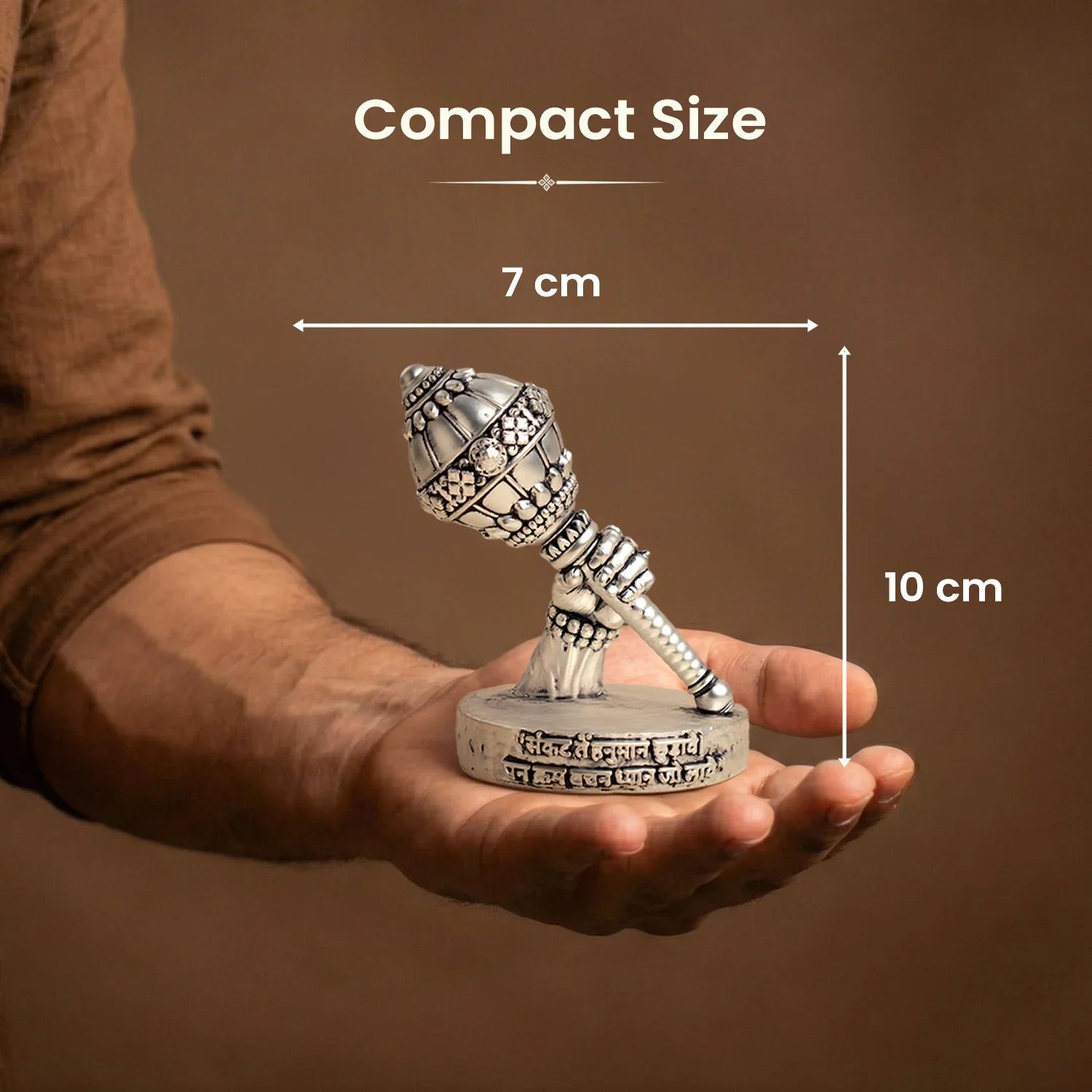 Siddh 999 Silver Plated Hanuman Gada Idol - Image 8
