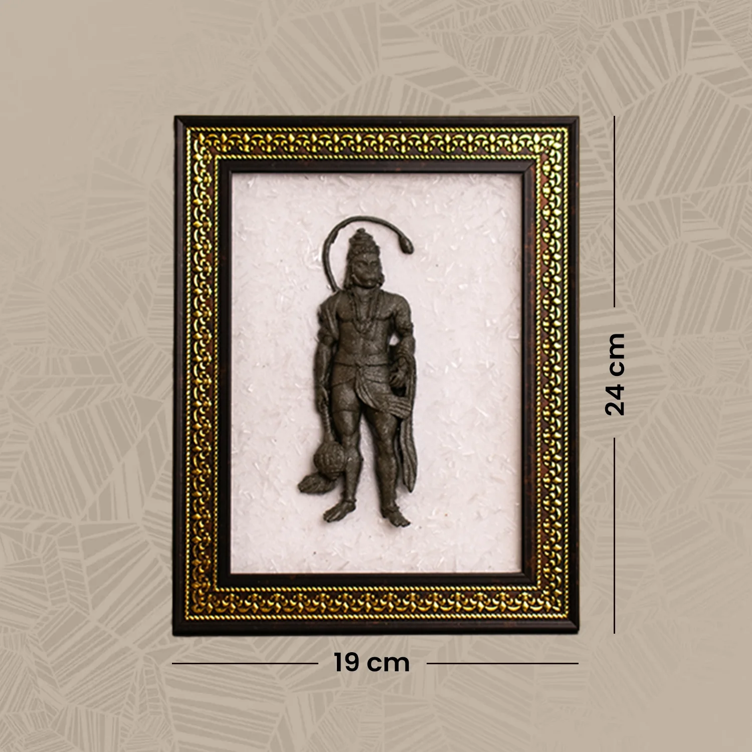 Siddh Pyrite Hanuman Ji on Selenite Frame - Image 8