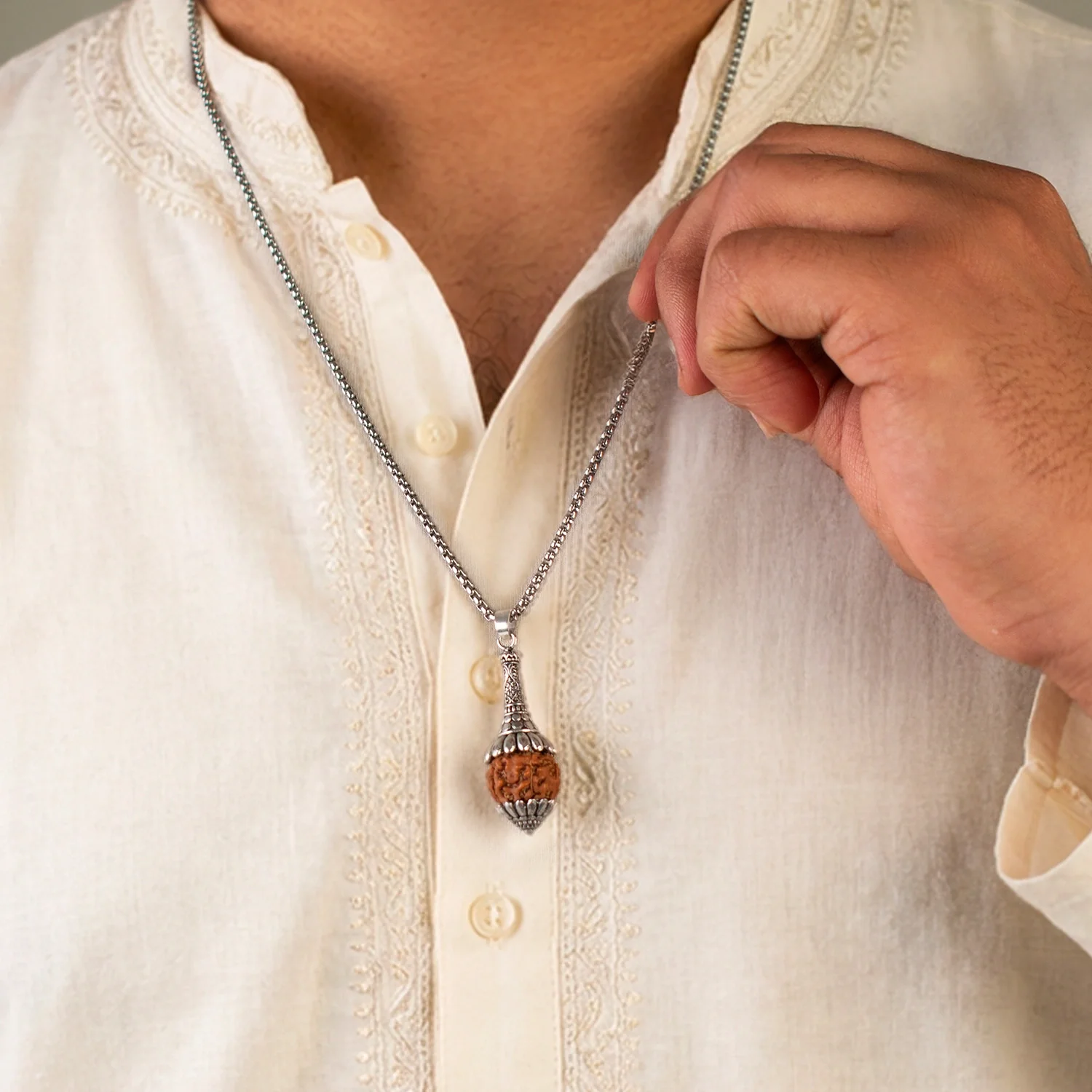 Rudraksha Hanuman Gada Pendant - Image 9