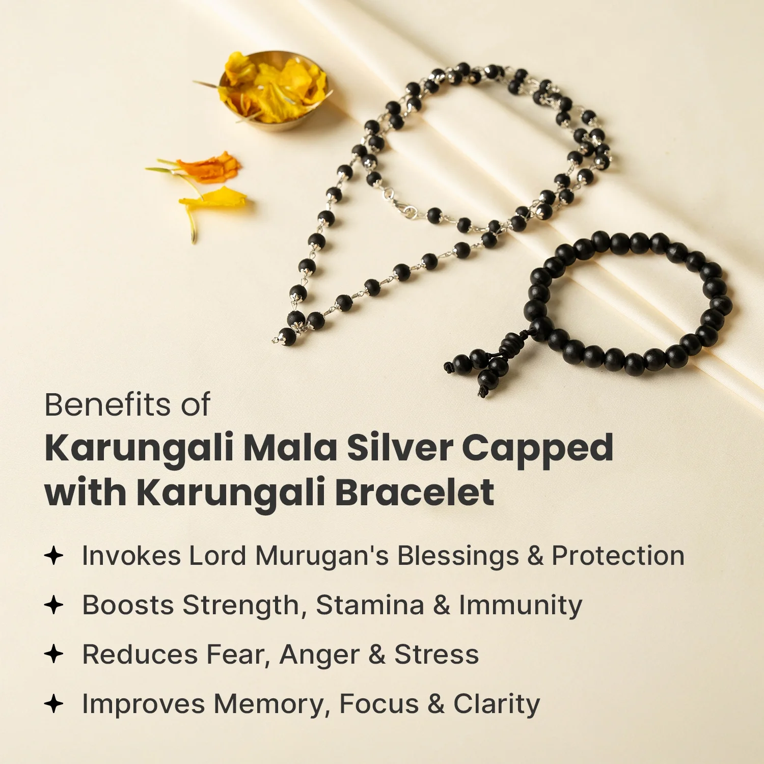 Silver Capped Karungali Malai – with Free Karungali Bracelet (Govt. Certified) - Image 5
