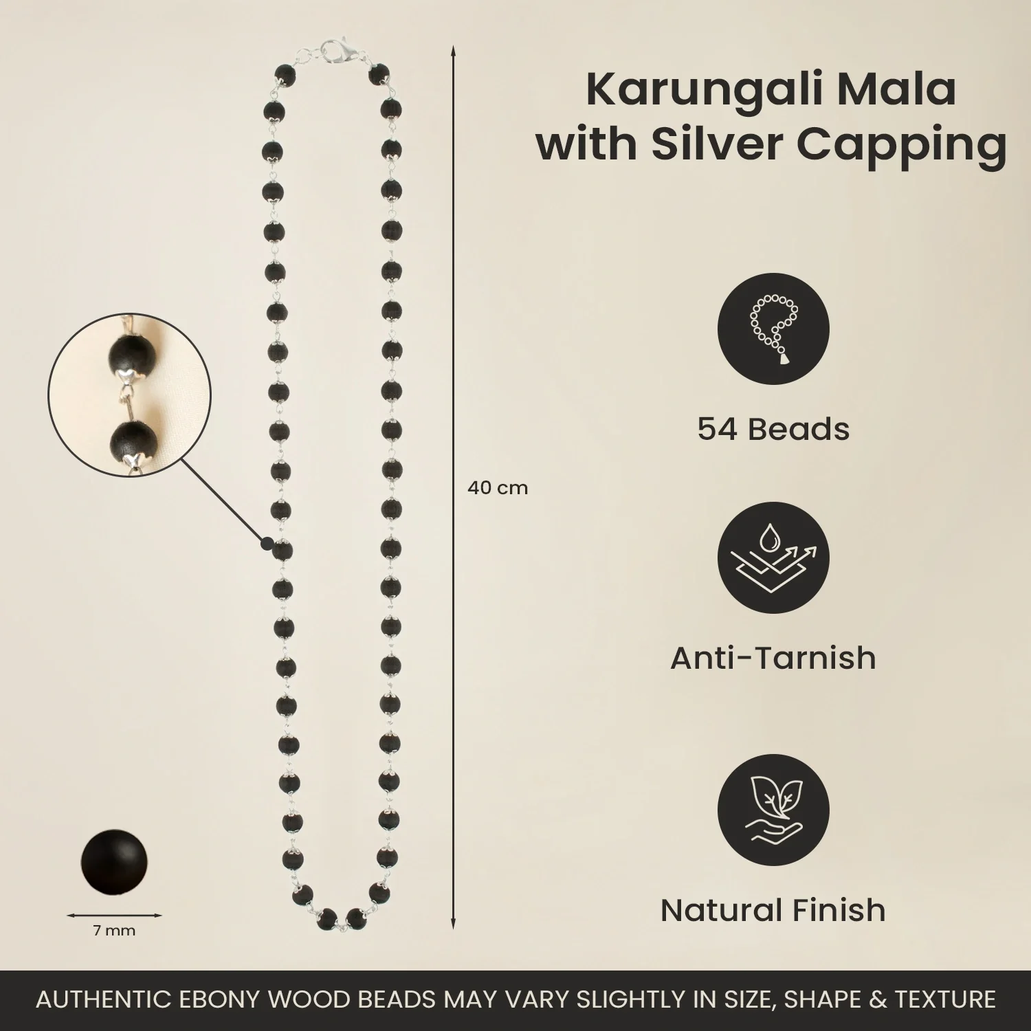 Silver Capped Karungali Malai – with Free Karungali Bracelet (Govt. Certified) - Image 8