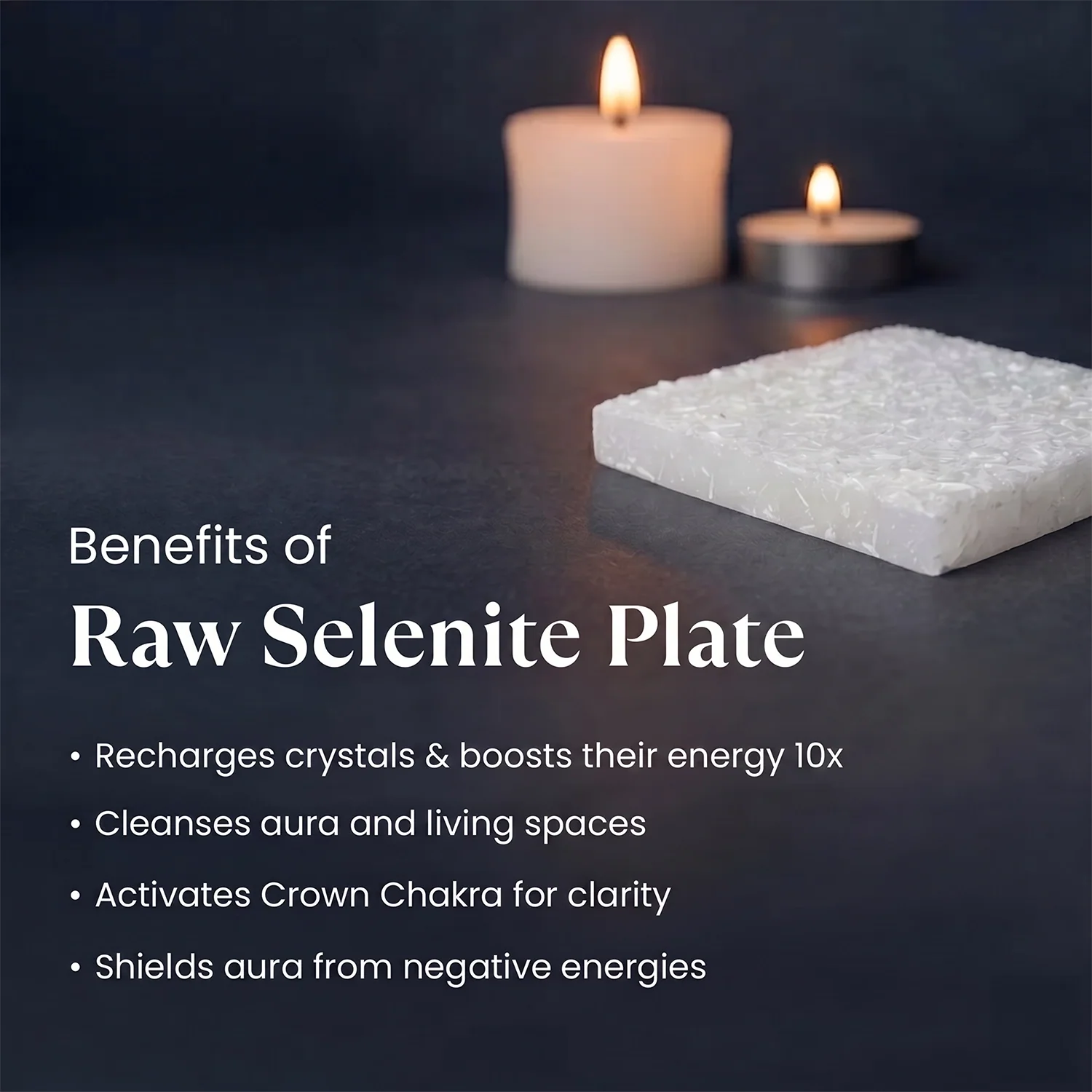 Square Raw Selenite Plate - Image 3