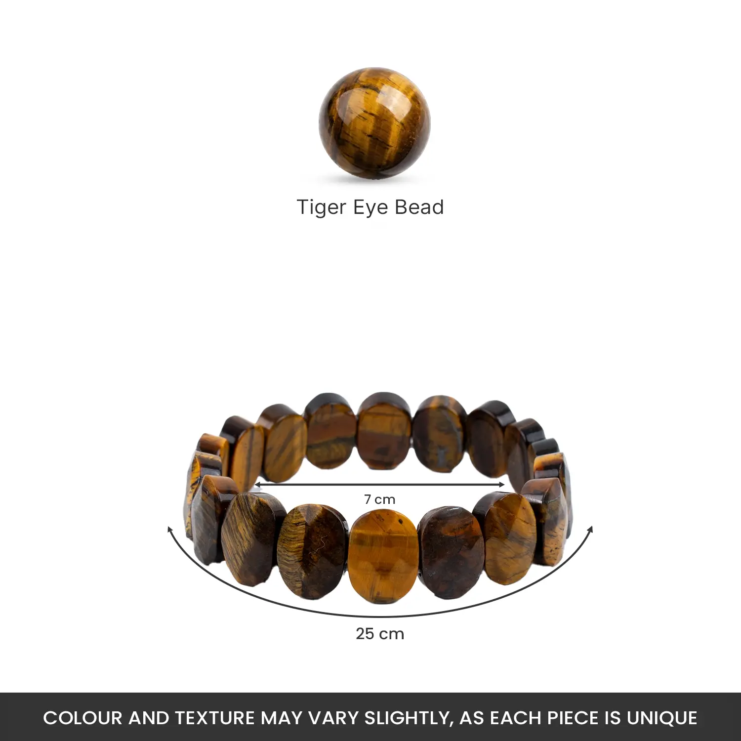 Tiger-Eye Flat-Beaded Bracelet - Image 5