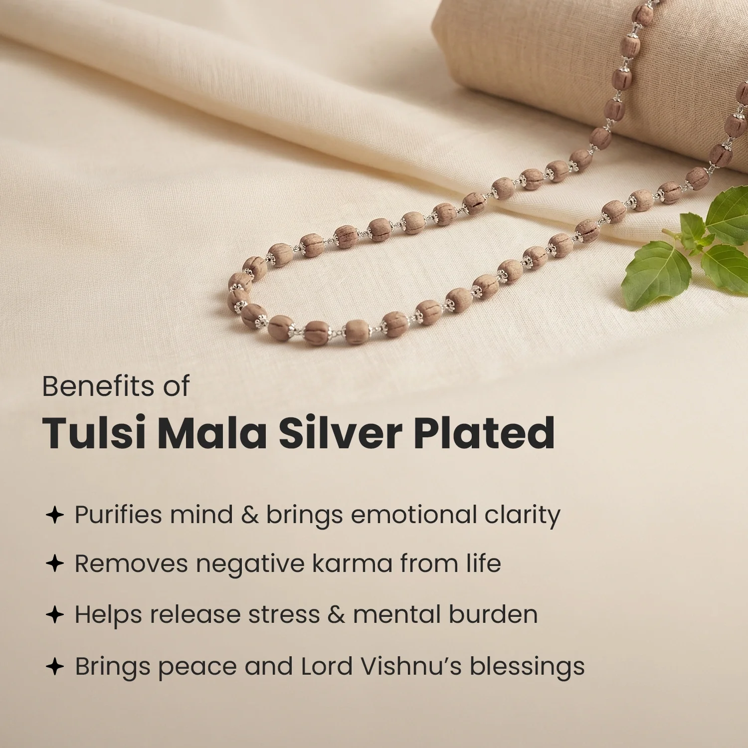 Tulsi Mala Silver Plated - Image 5