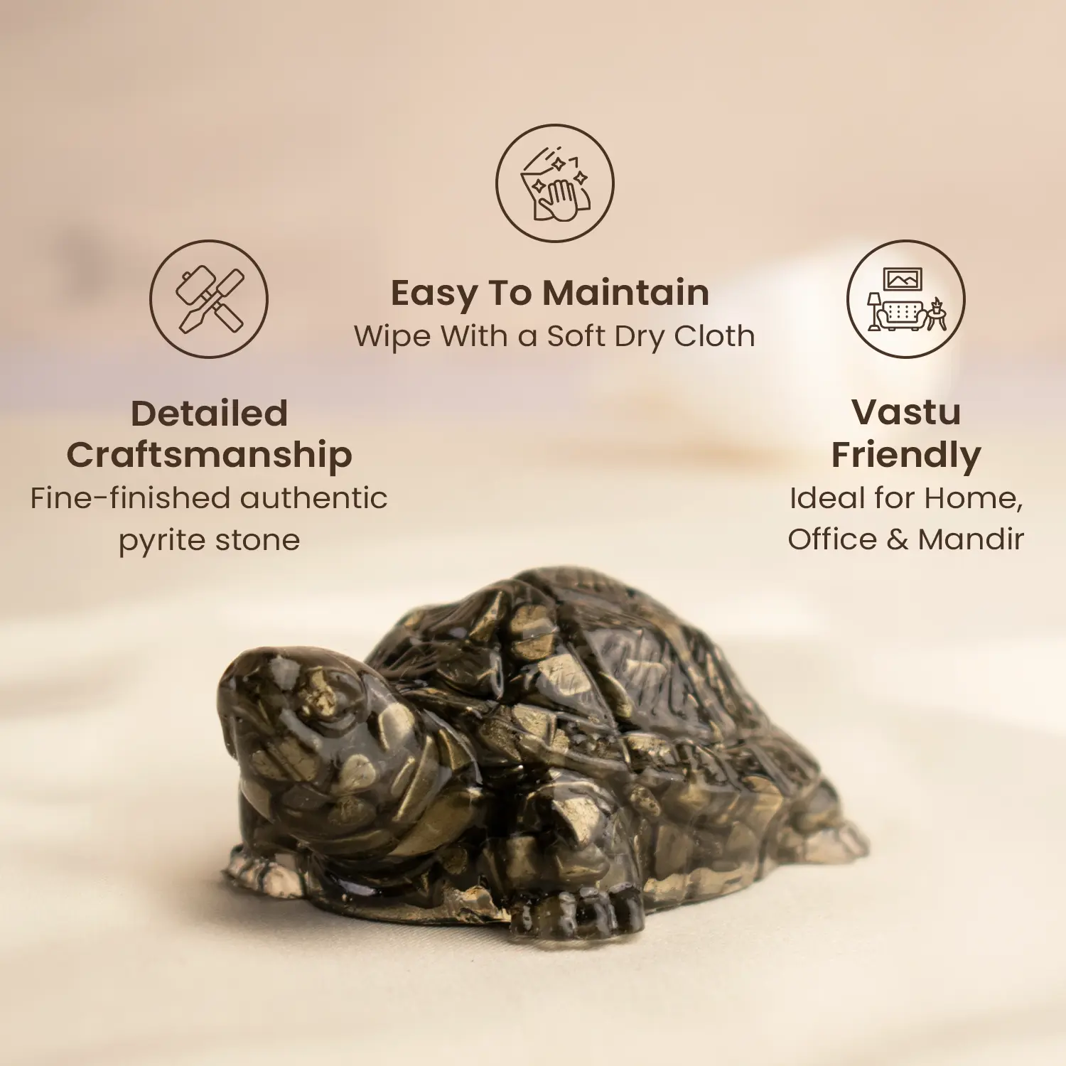 Collector’s Edition Pyrite Tortoise (Kachhua) - Big Size - 8x heavier - Image 11