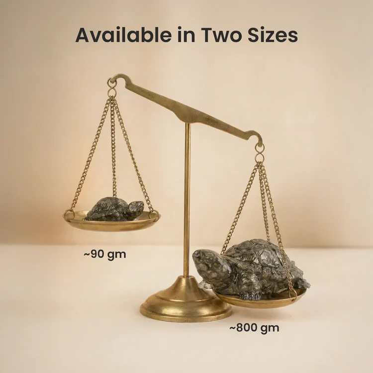 Vastu Pyrite Tortoise with Free Square Raw Selenite Plate - Image 11